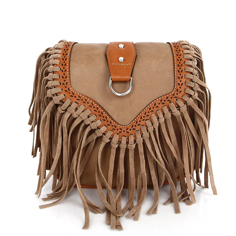 Bohemian tassel crossbody bag in several colors