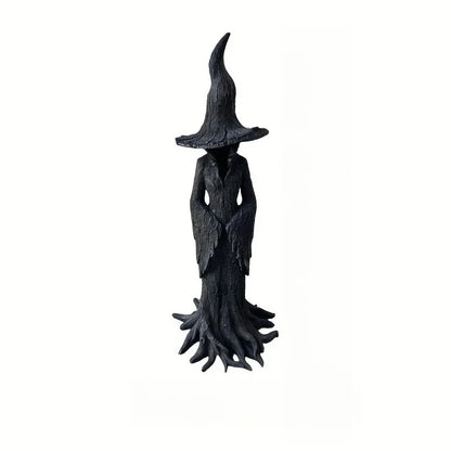 Dark Halloween Resin Witch Statue, Retro Gothic Horror Decor, Collectible Figurine