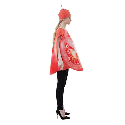 Halloween Funny Cosplay Fruit and Vegetable Costumes, also including grapes, hot pepper, tomato, avocado, and peas!