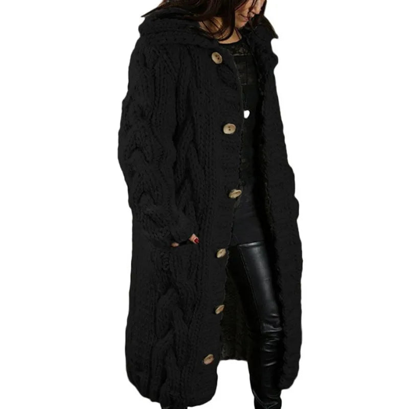 Cable Knit Turn Down Collar Cardigan in 9 Colors