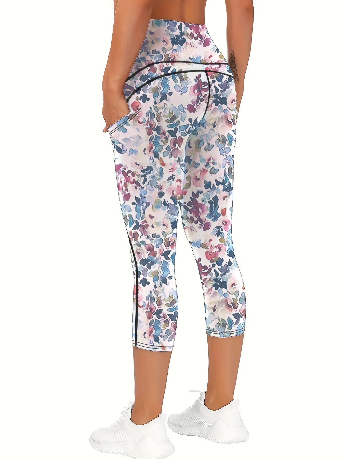 Sizes to 2XL printed yoga pants, Hip-lifting, High-waisted leggings, Casual wear or workout capris
