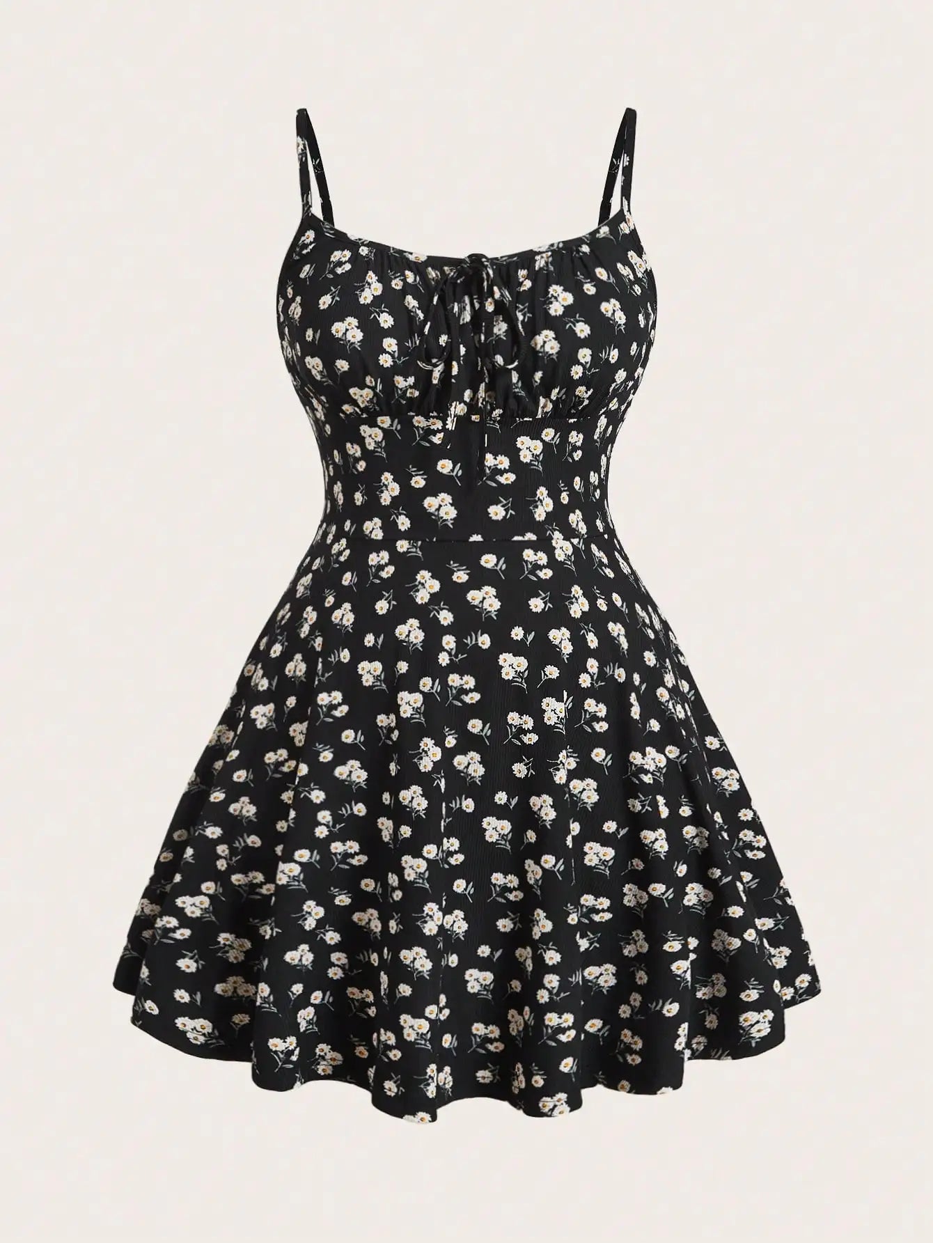 Floral sleeveless thin strap camisole dress--Extra Small to Large Sizes