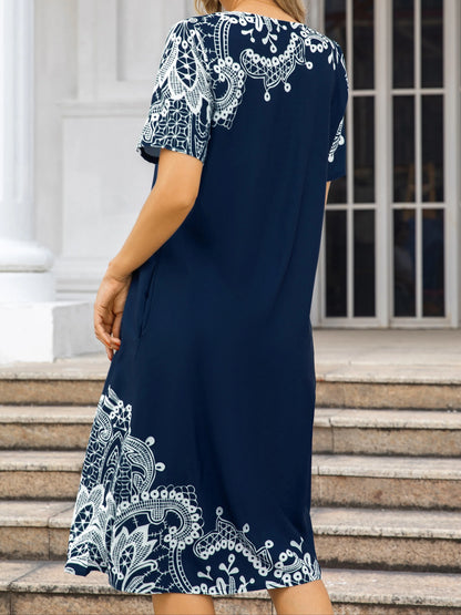 Plus Size to 4XL Loose Casual Dress with Pockets 5 Different Colors and Designs