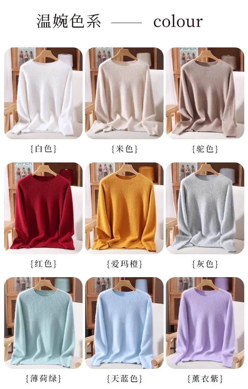 Basic Soft Knit Pullover Sweater, Round Neck, Long Sleeve, 12 colors with some sizes to 3XL