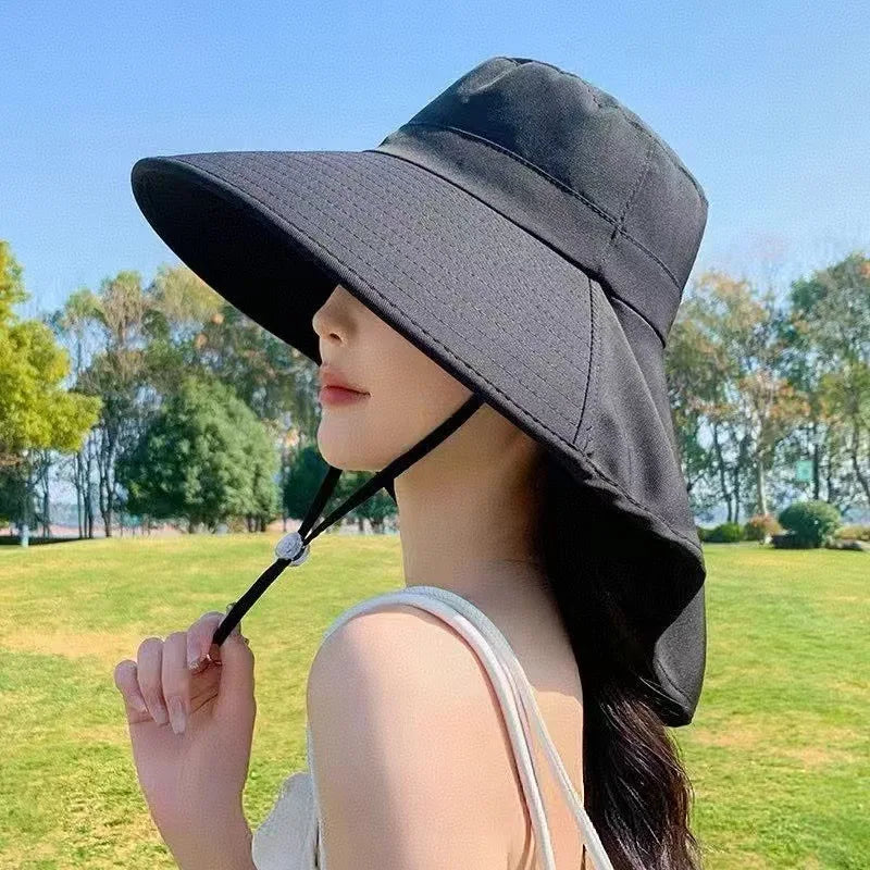 Wide Brim Sun Hat Adjustable Back Bow Hat