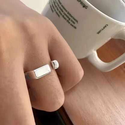 Sterling Silver Rings INS Fashion Vintage Hollow Lines  Adjustable  Jewelry