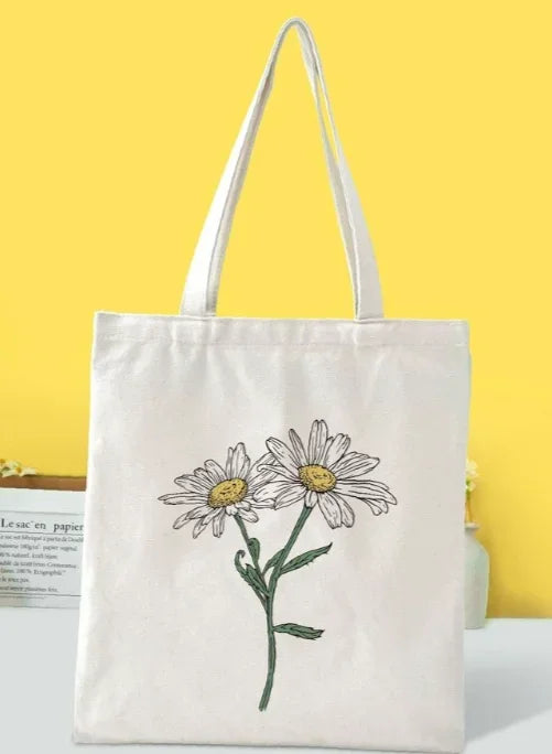 Great Gift Bag, Floral Pattern Print Canvas Multifunctional Tote.  Can even be used to pack gifts in!  Why Use Paper??