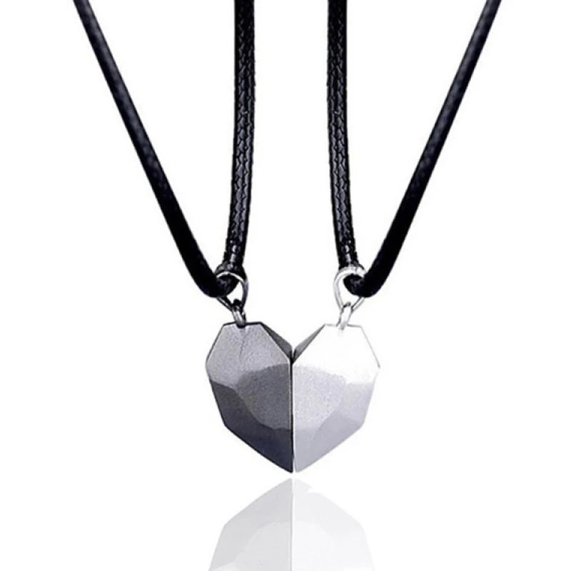 Electrocardiogram Magnetic Friend Heart Pendant One for You and One For Your Friend