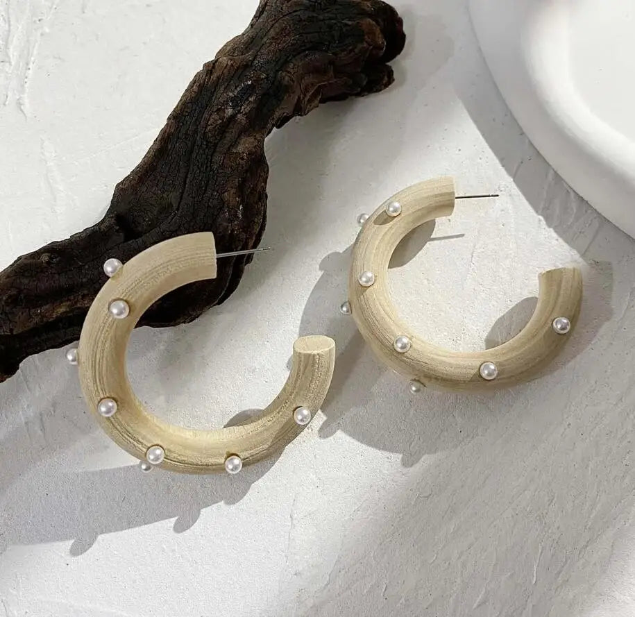 Handmade Wooden Drop Earrings
