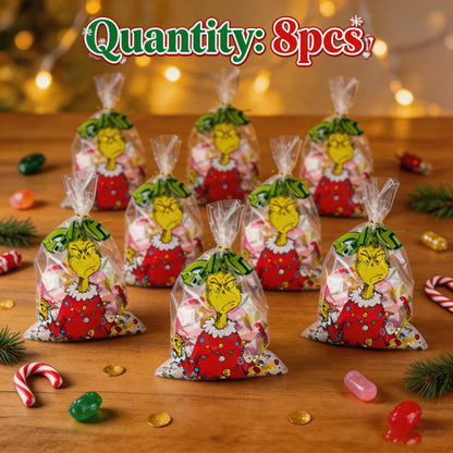 Grinch Christmas Gift Bags, Paper and Transparent, with Handles