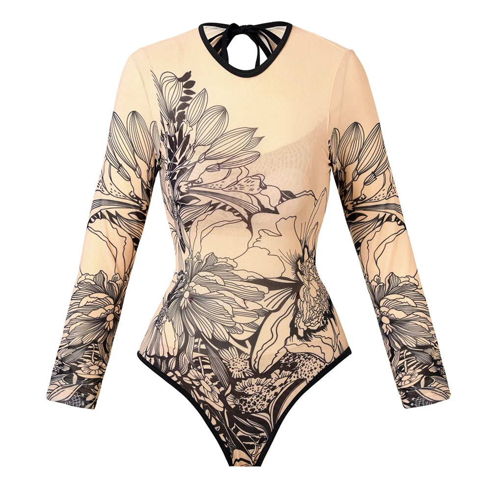 Long Sleeve Sheer Sun Protection One-Piece Swimsuit With Cover-Up. Various other designs