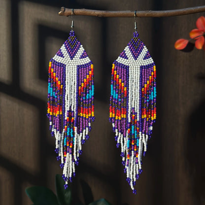 Colorful Bohemian Native American Inspired Dangle Earrings