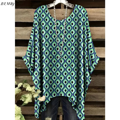 30 Different Style Bohemian Floral Tunics Plus Size to 3XL, 30 Vibrant Colors, Open Round Neck, Hankie Hem, Loose baggy sleeves