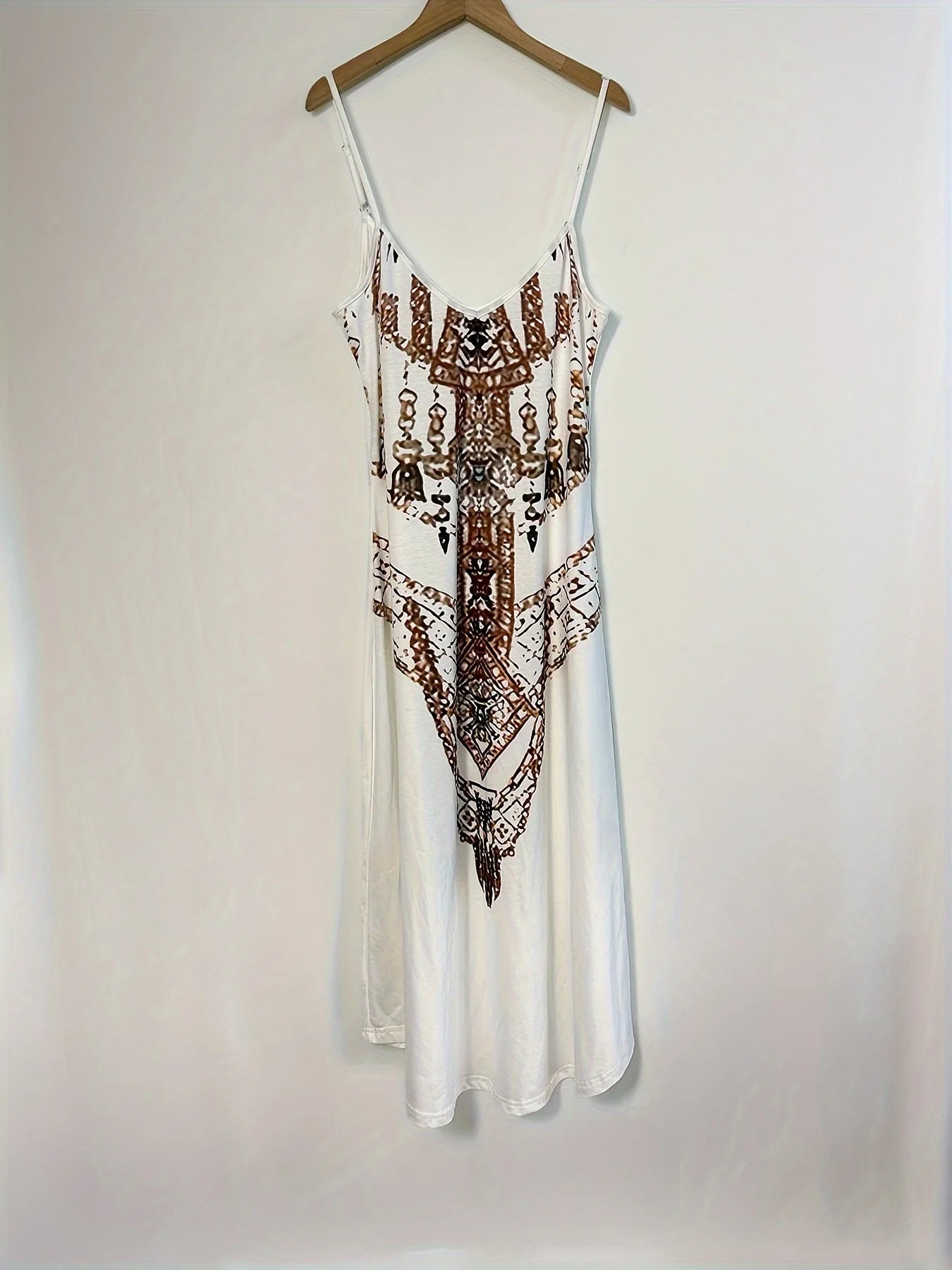 Western Ethnic Print Casual Tank Top Dress. Plain Back. Sizes to 2XL