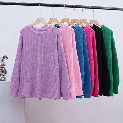 Chunky Knit Oversized Sweater Crew Neck Long Sleeve Loose Casual  Pullover. Comes in 6 colors