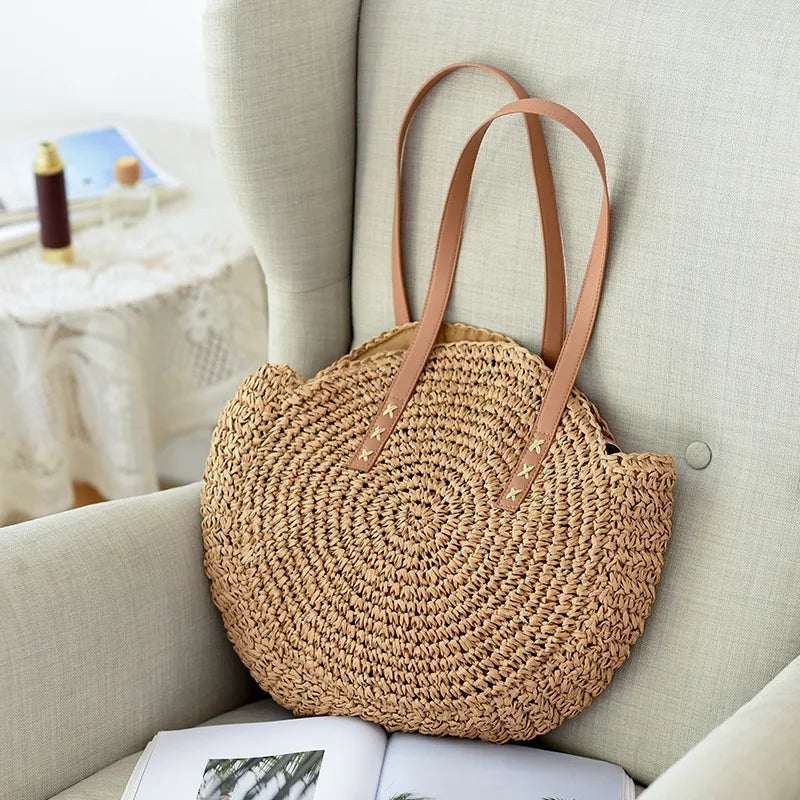 Boho Crossbody Bags, Round Shoulder Purse, Faux Leather Strap. In 7 Colors, Designs, and Sizes