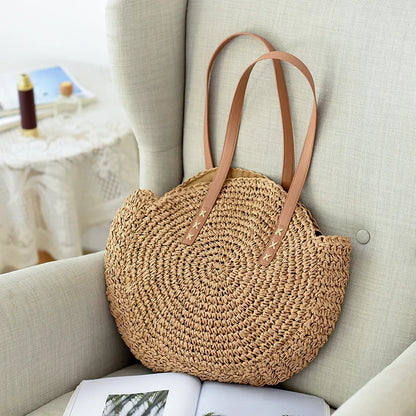 Boho Crossbody Bags, Round Shoulder Purse, Faux Leather Strap. In 7 Colors, Designs, and Sizes