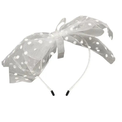 Vintage Tea Party Hat Ultra-Large Polka Dot Bowknot Headband