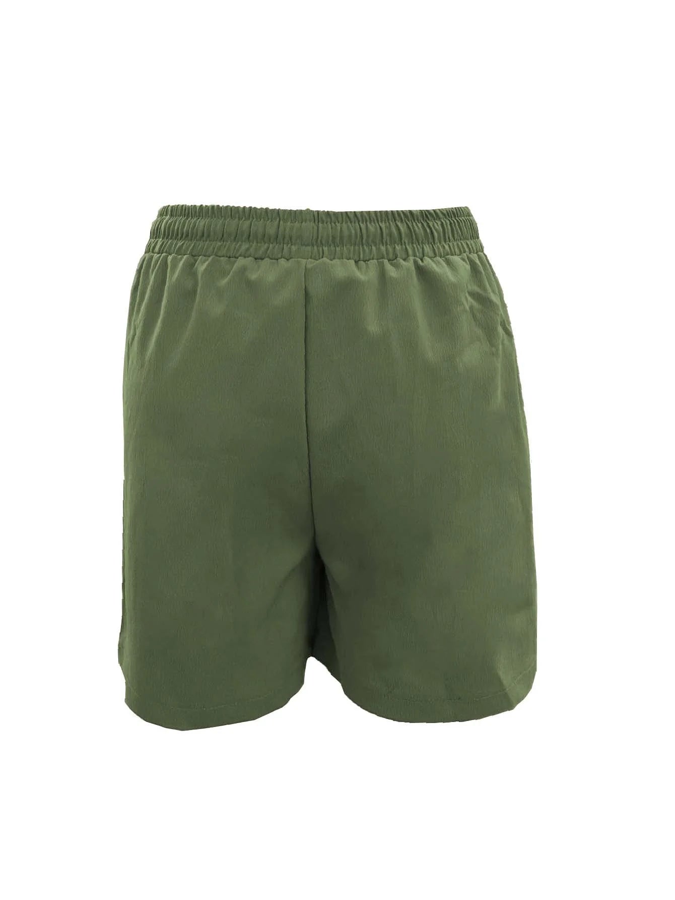 Women's Bermuda High Waist 4 Inch Shorts Loose Fit Elastic Waist and Drawstring, Casual Shorts with Pockets,