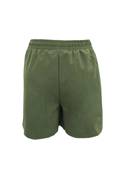 Women's Bermuda High Waist 4 Inch Shorts Loose Fit Elastic Waist and Drawstring, Casual Shorts with Pockets,
