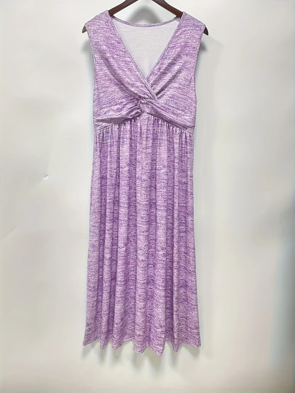 Sizes to 6 XL, Casual V-Neck, Empire Waist, Short Sleeve, Breathable, A-Line Dress with Pockets