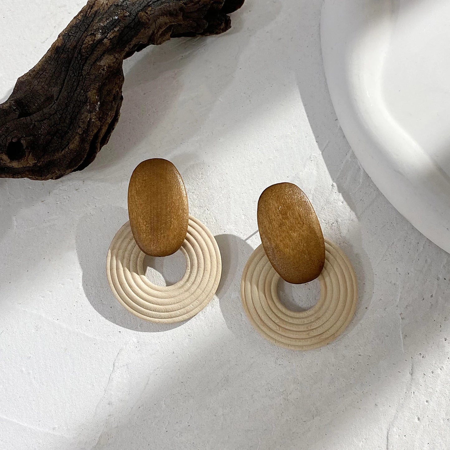 Handmade Wooden Drop Earrings