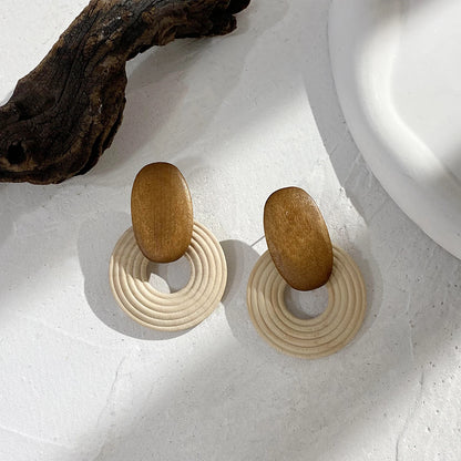 Handmade Wooden Drop Earrings