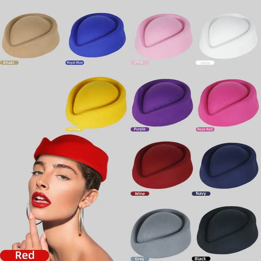 British Stewardess Beret, Exquisite Top Hat, Hepburn Style, High-end Beret,