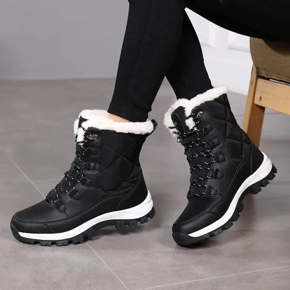 Snow Boots, Warm and Waterproof, Lace Up, Fleece Lined