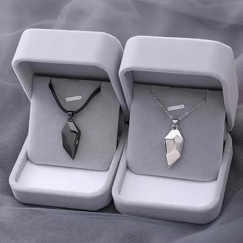 Electrocardiogram Magnetic Friend Heart Pendant One for You and One For Your Friend