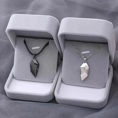 Electrocardiogram Magnetic Friend Heart Pendant One for You and One For Your Friend