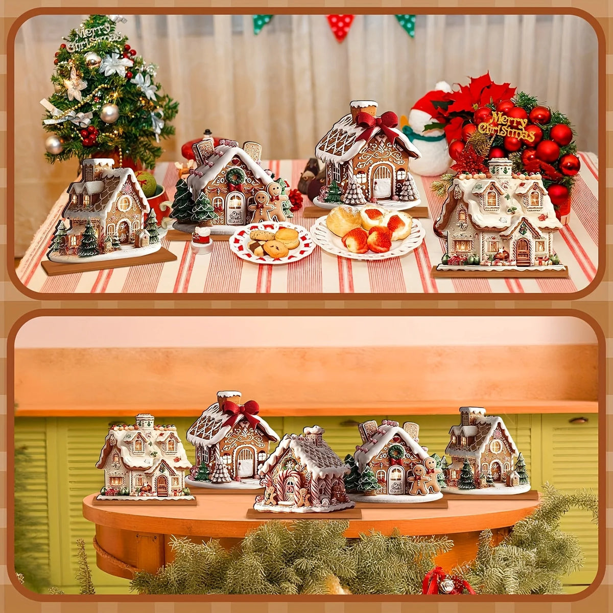 5-Piece Gingerbread House Christmas Set