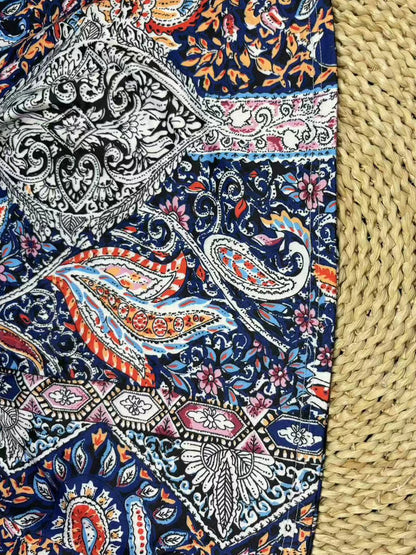Casual Paisley Print Boho Dress with Tank Top, Knee Length