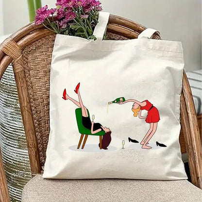 Canvas Tote Bag with Funny Old Friends' Quote, USE AS A GIFT BAG FOR YOUR FRIEND---WHY USE PAPER??