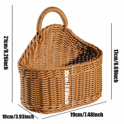 Wall Mountable Vegetable, Fruit, and Letter Basket, Simulated Rattan Hanging Basket