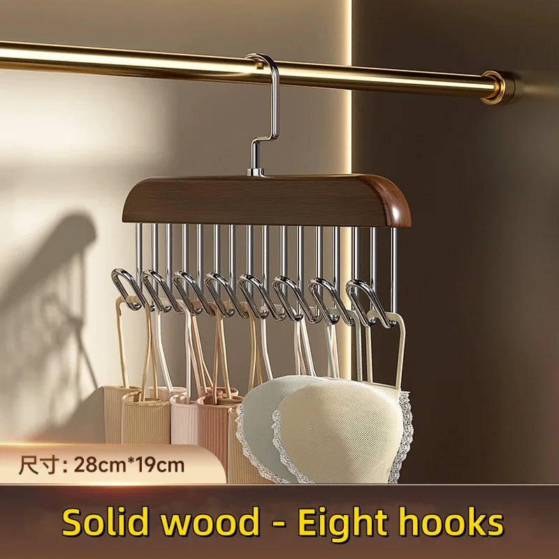 Wooden Sling Hanger Organizer with Multiple Hooks for Organization and Space Saving