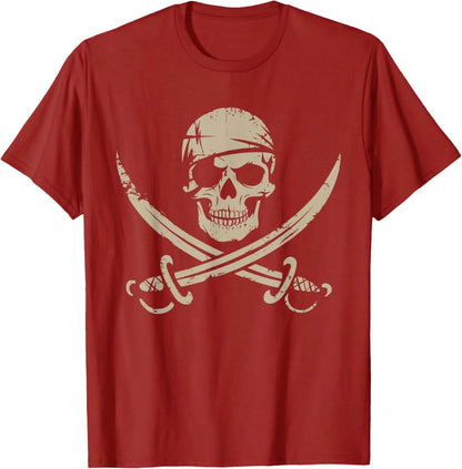 Pirate Skull And Crossbones Skeleton Halloween T-Shirt