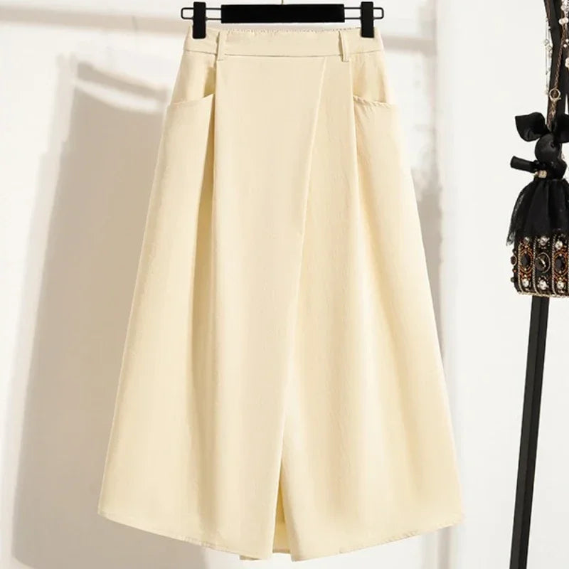 Sizes to 4XL Mid-Length, Pants with a wrap-around front with Pocket