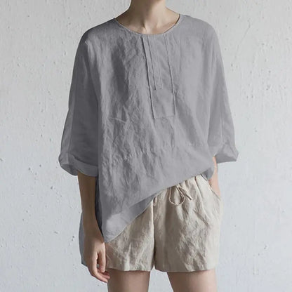 Plus Size 5xXL Casual Cotton-Linen Blend for An Airy feel, Large Baggy Fit,
