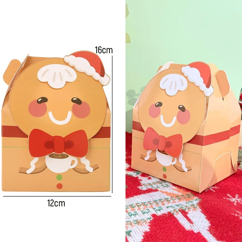 Christmas Square Cardstock Gift Bags, Sturdy Reusable