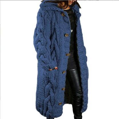 Cable Knit Turn Down Collar Cardigan in 9 Colors