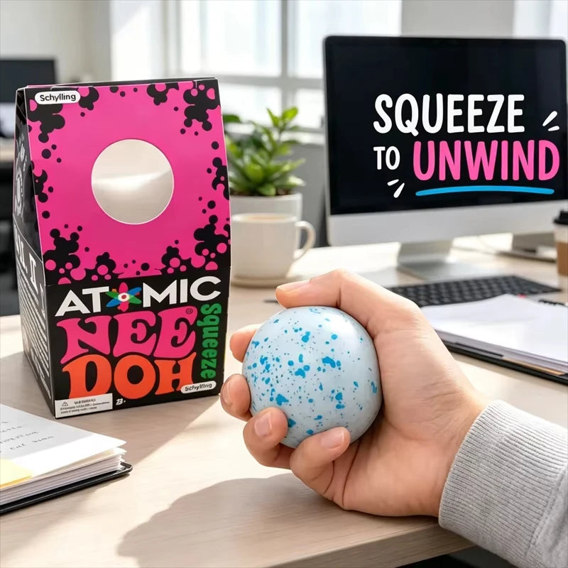 Needoh Snow Ball Crunch Squishy Fidget, Sensory Toy, Anxiety Relief Stress Ball