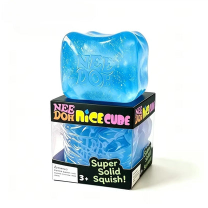 Needoh Giant Cube Sensory Toys, Transparent Maltose Filler, Soft Slow Rebound, Stress Reliever