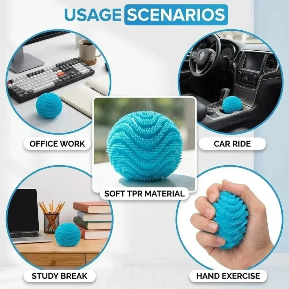 NeeDoh Fuzz Ball Wonder Waves Sensory Toy, Textured Sensory Stress Relief, Fidget Ball for Children and Adults