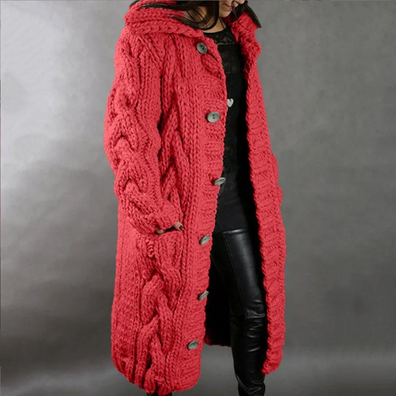 Cable Knit Turn Down Collar Cardigan in 9 Colors