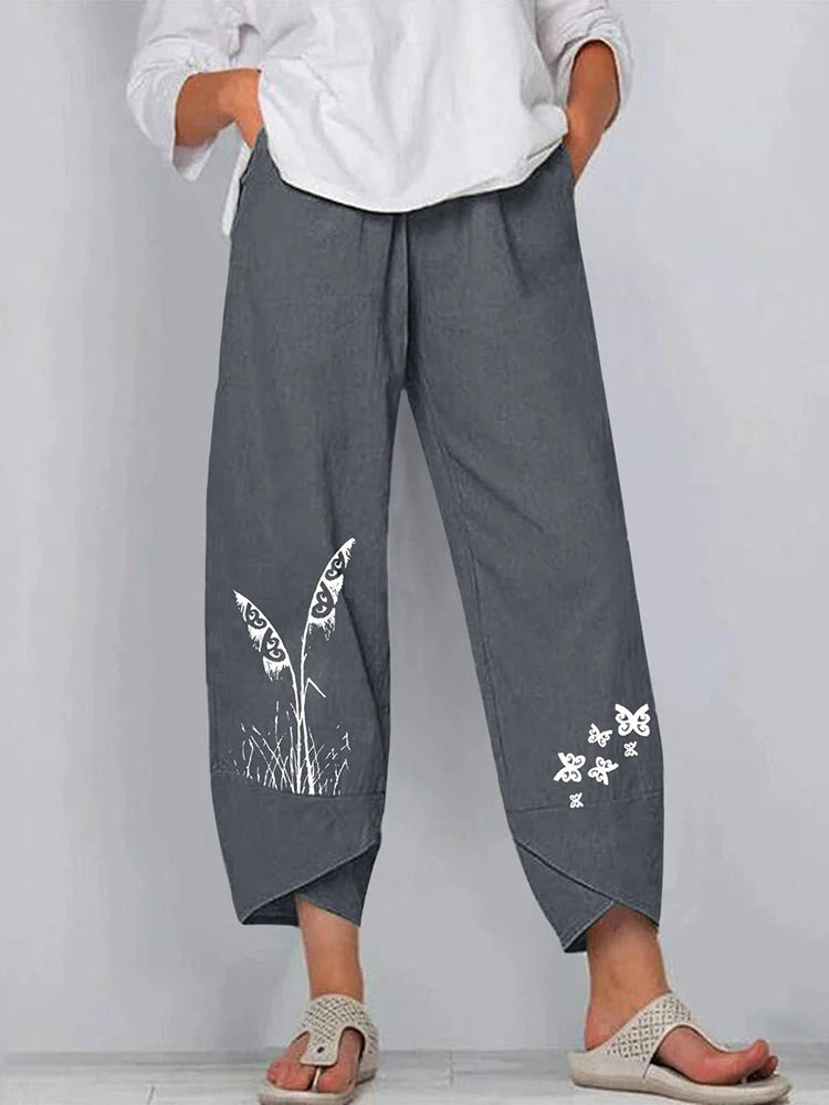18 Solid and Patterned Cotton Linen Harem Pants, Wide Leg Trousers with Pockets