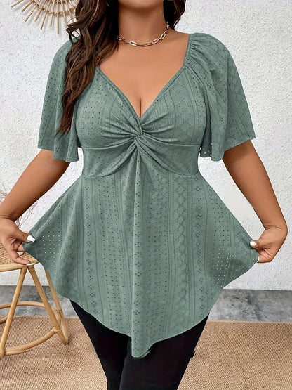 Plus Size  to 4XL T-Shirt, Casual, Loose V Neck Tops