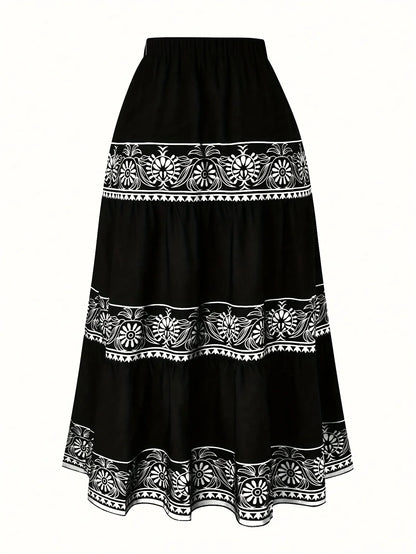 Plus-size to 5XL  Egyption-like Print . Elastic Waist, Comes in 3 Colors