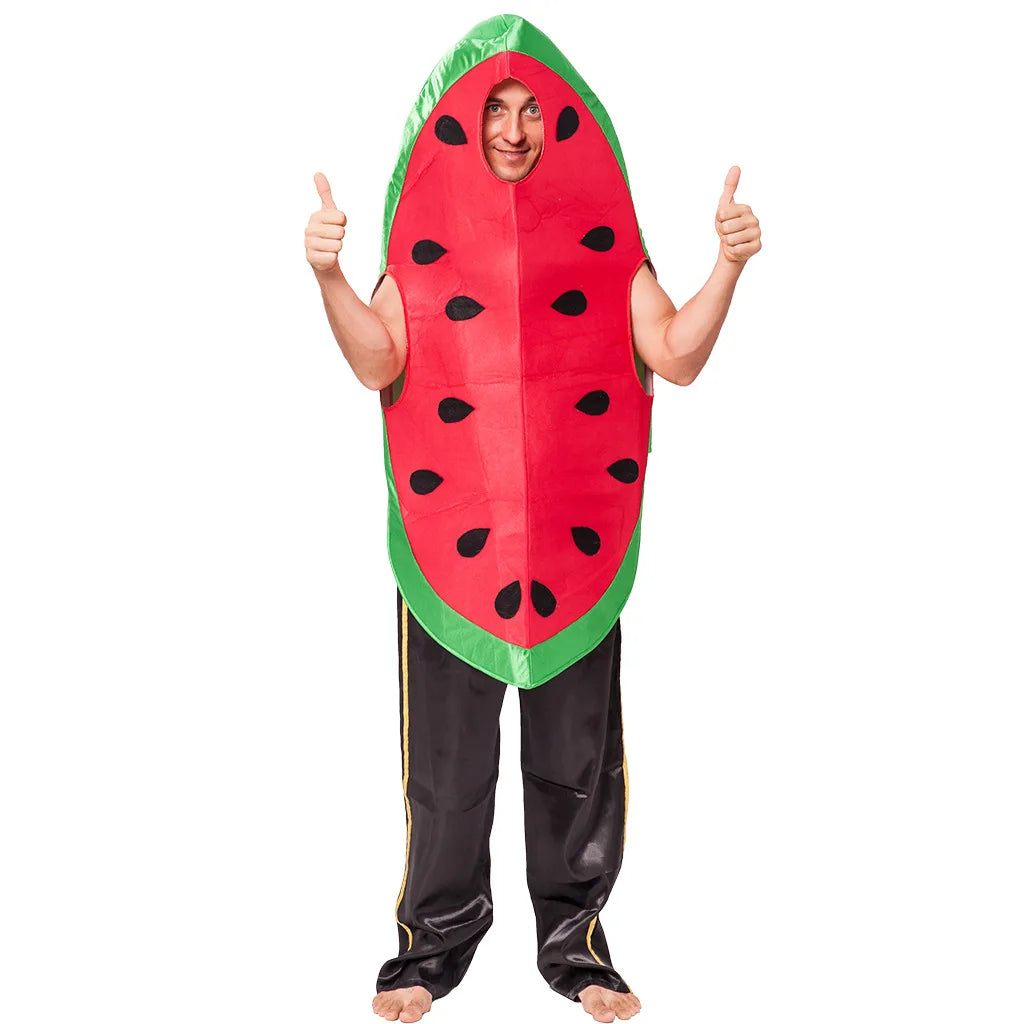 Halloween Funny Cosplay Fruit and Vegetable Costumes, also including grapes, hot pepper, tomato, avocado, and peas!