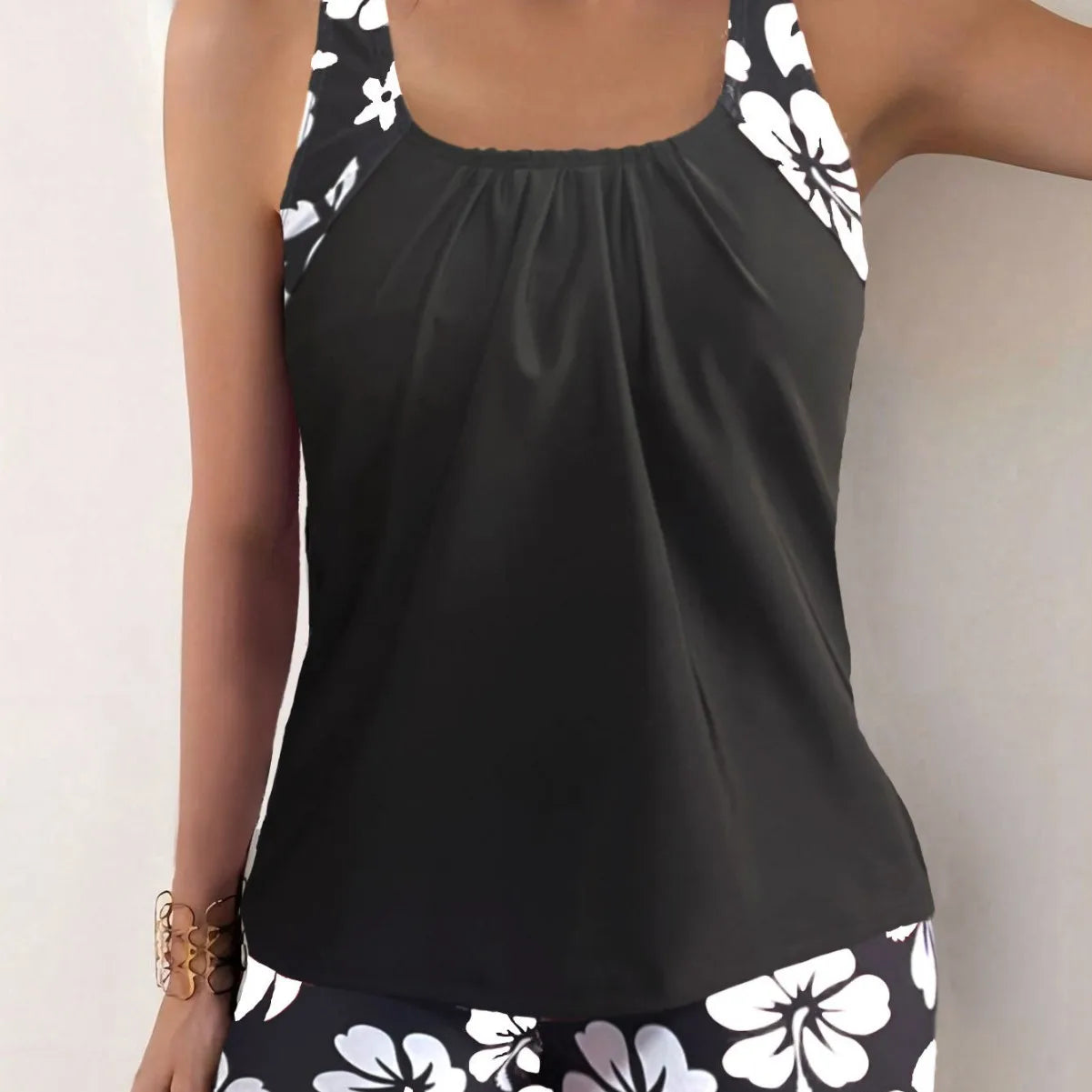 Conservative Quick Dry Print Bikini Bottoms High Waist Polyester Swimsuit Various designs